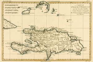 Kolonia francusko-hiszpańska na wyspie św. Dominika z Wielkich Antyli, z „Atlas de Toutes les Parties Connues du Globe Terrestre” Guillaume